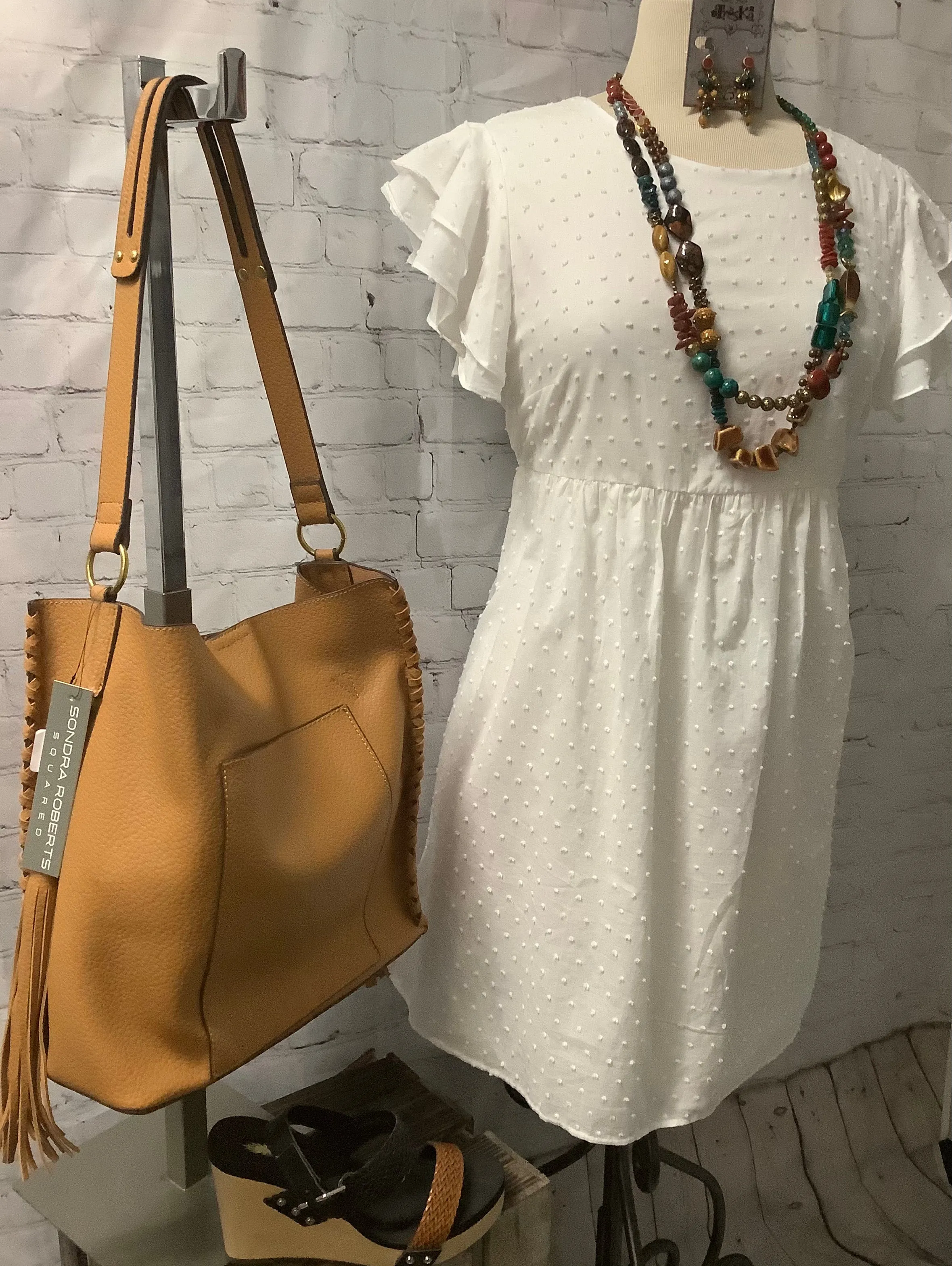 White Swiss Dot Dress