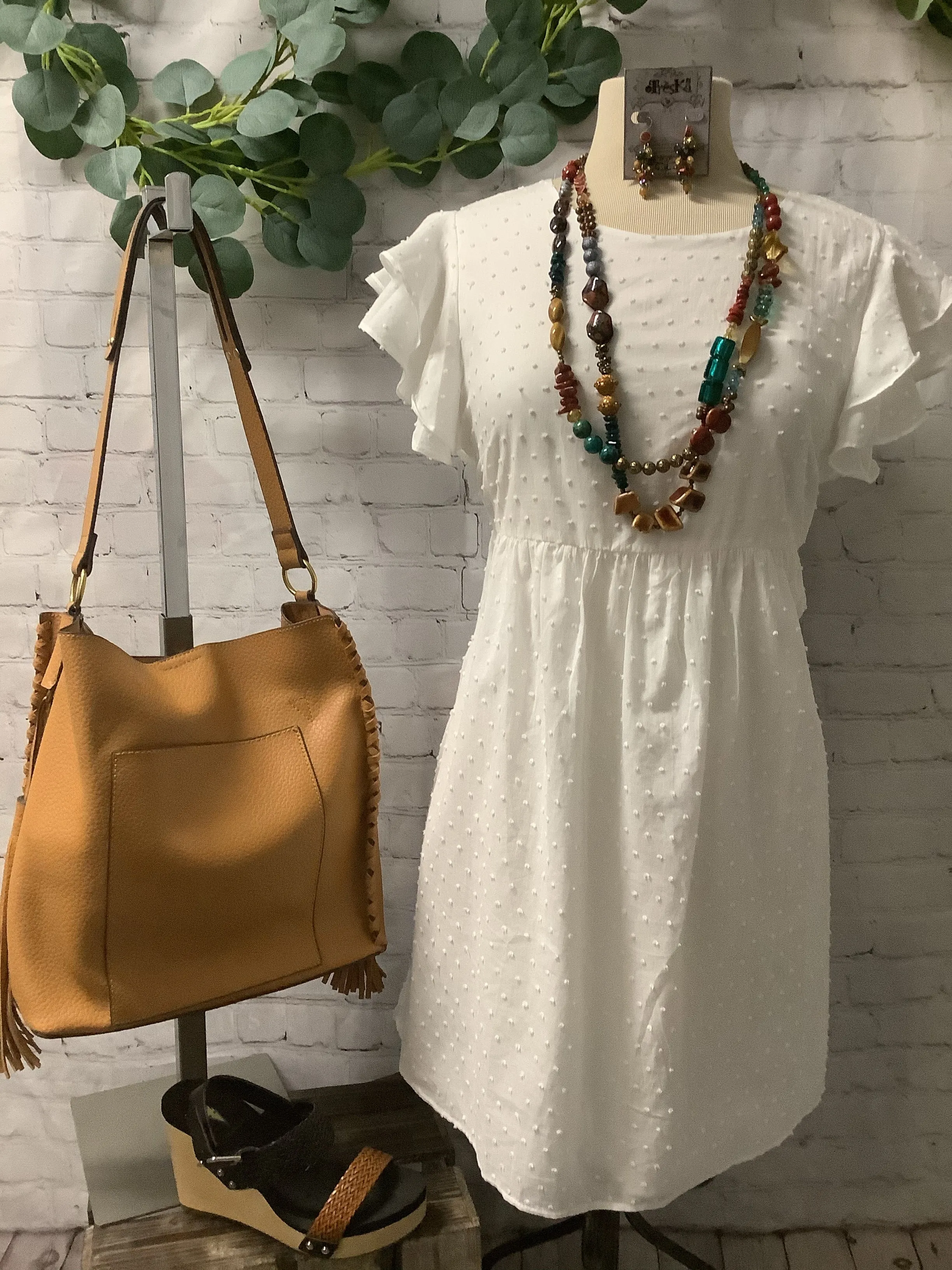 White Swiss Dot Dress