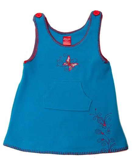 Winter Aqua butterfly Polar Fleece dress