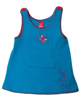 Winter Aqua butterfly Polar Fleece dress