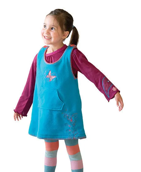 Winter Aqua butterfly Polar Fleece dress