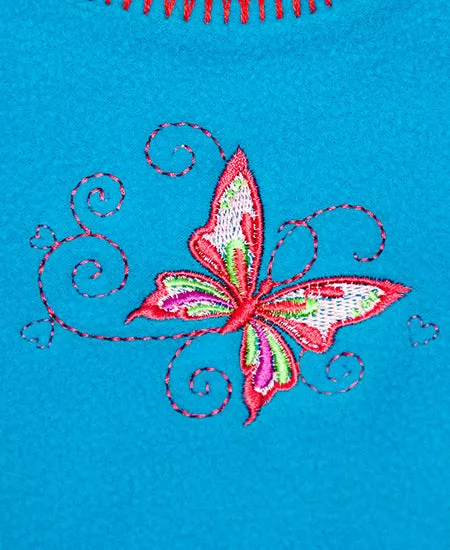 Winter Aqua butterfly Polar Fleece dress