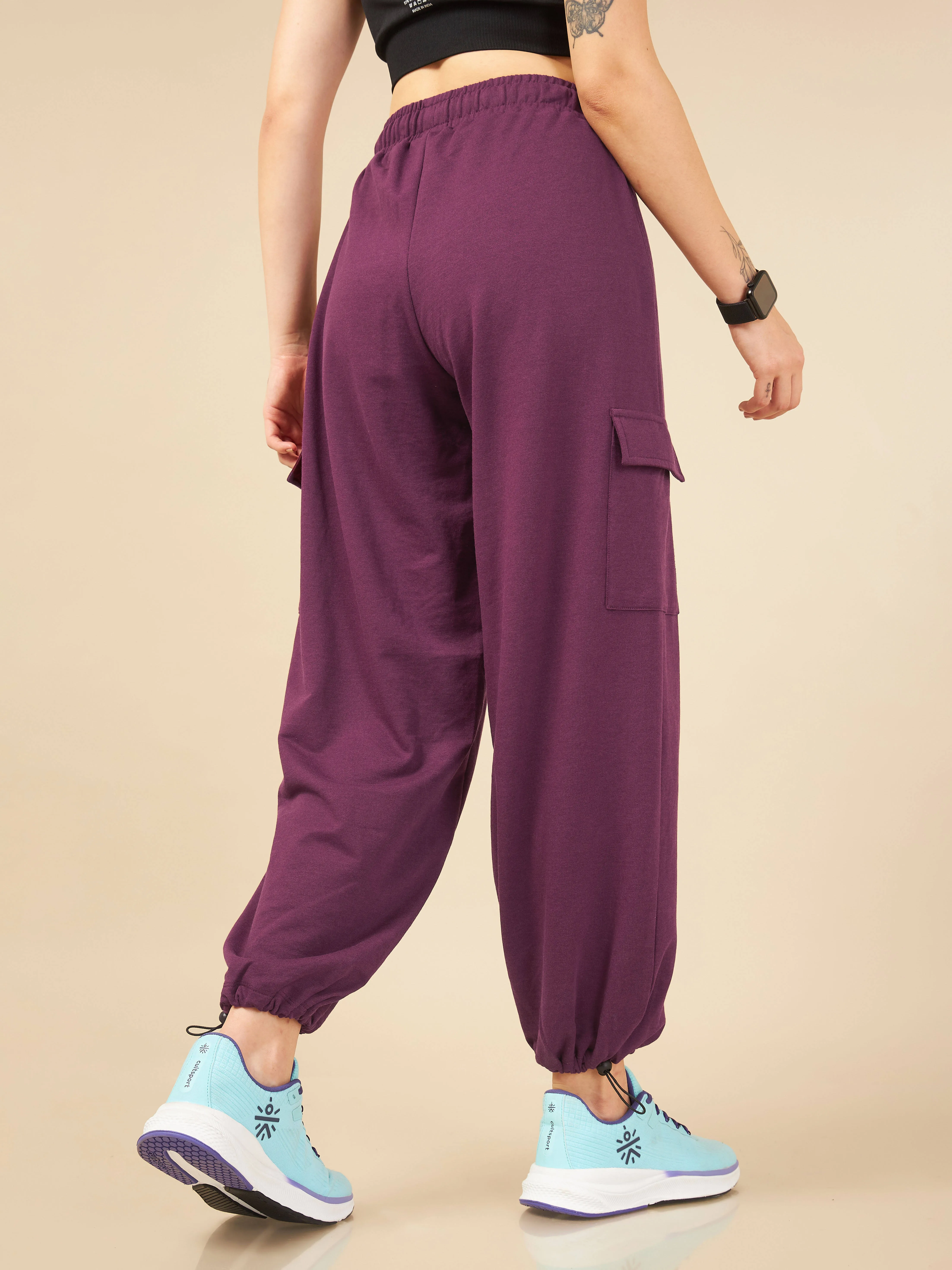 Women Maroon Club Utility Joggers