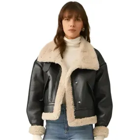 Women's B3 RAF Aviator Bomber Sheepskin Shearling Leather Jacket