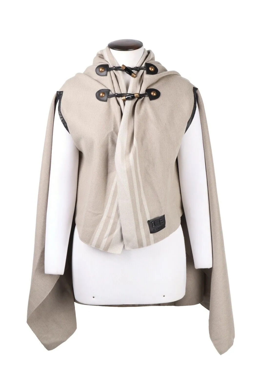 Women's ICEBERG Ivory Beige Wool Cape Jacket One Size ( XS )