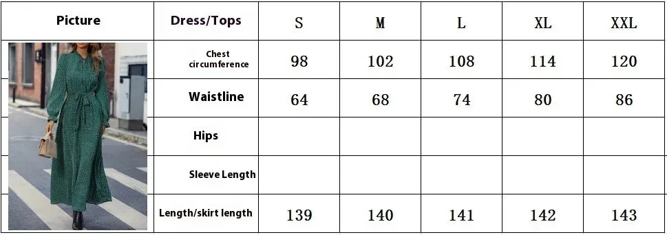 Women's Long Sleeve Dotted Prints Dress