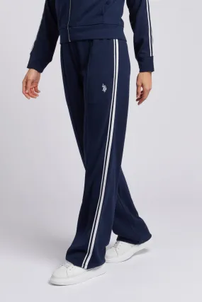 Womens Stripe Trim Flare Joggers in Navy Iris