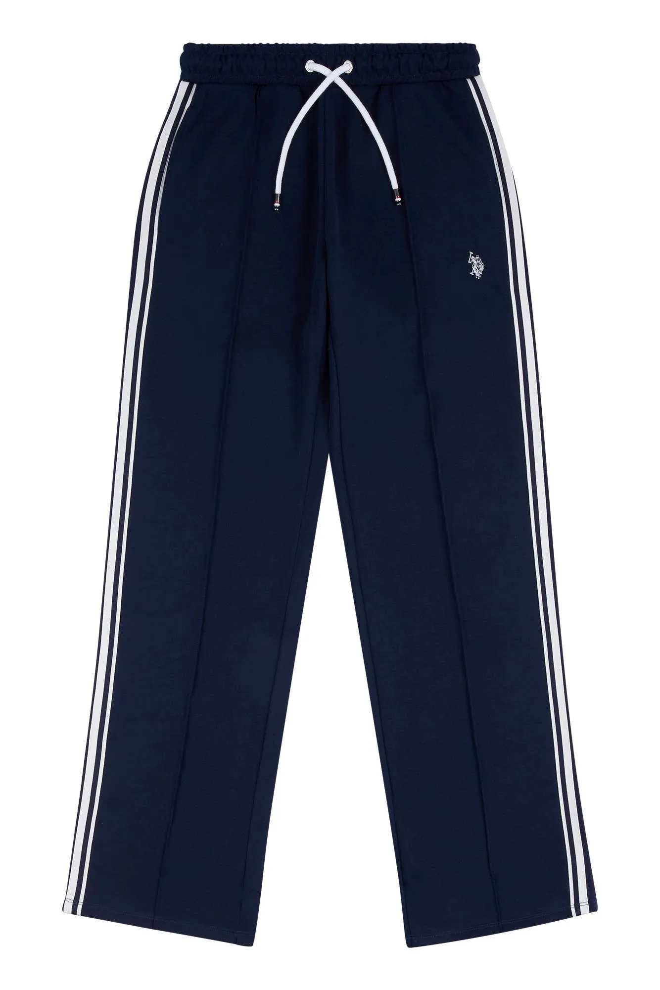 Womens Stripe Trim Flare Joggers in Navy Iris