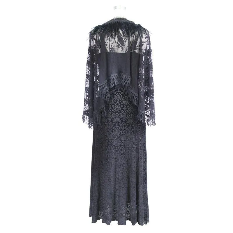 Women's Vintage Goth Cape Dress