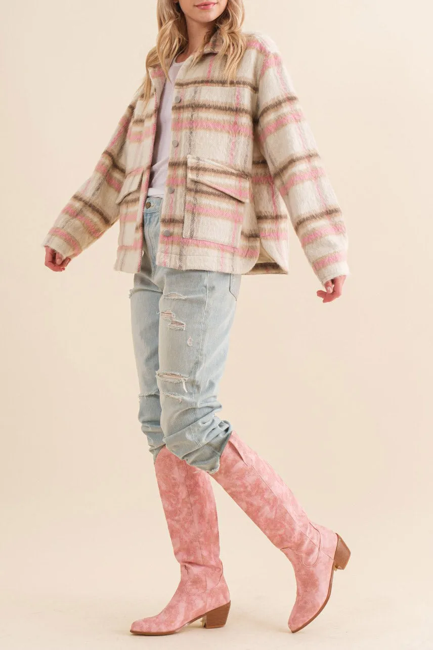 YARN DYED PLAID JACKET