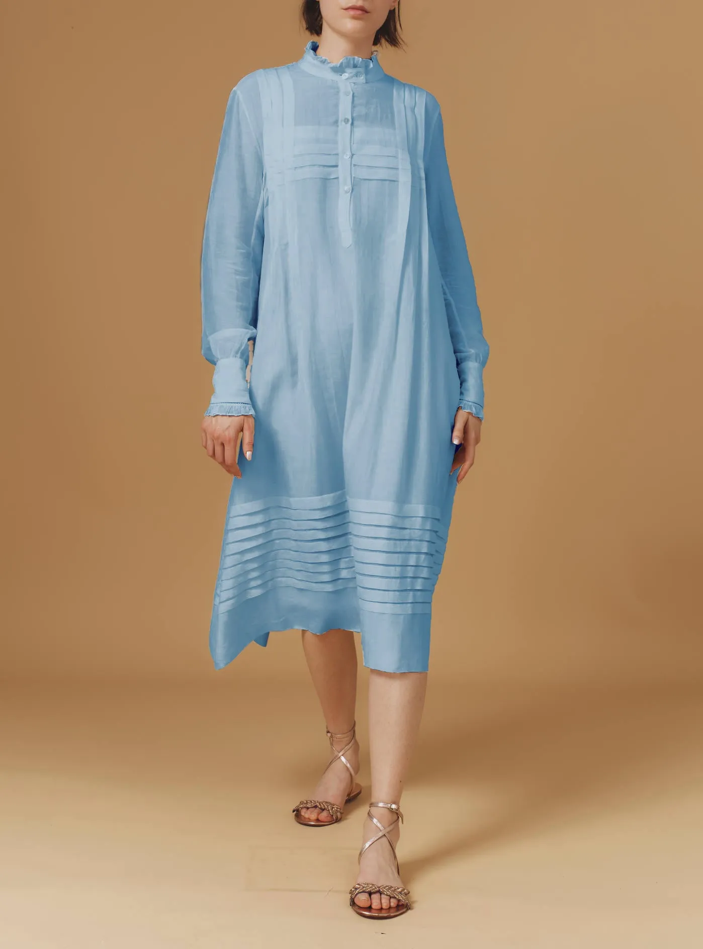 Zita dress - Optical Pleats -  Heaven Blue