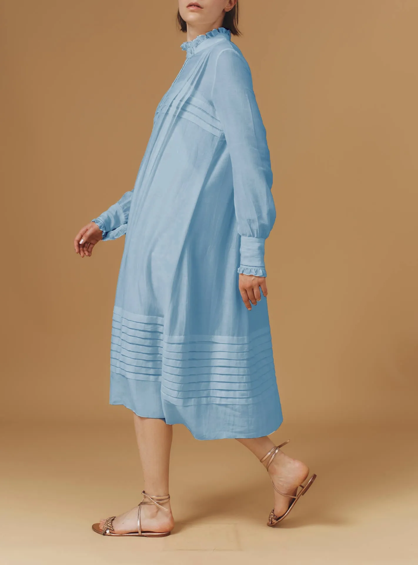 Zita dress - Optical Pleats -  Heaven Blue