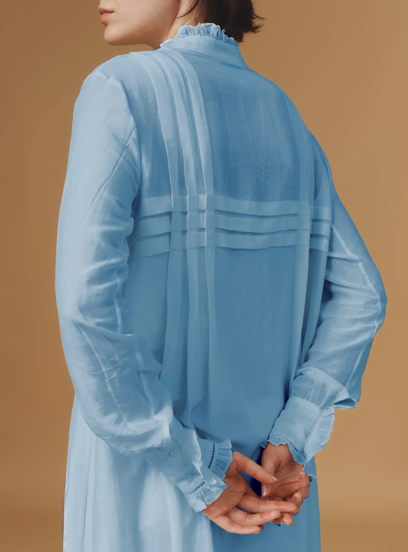 Zita dress - Optical Pleats -  Heaven Blue